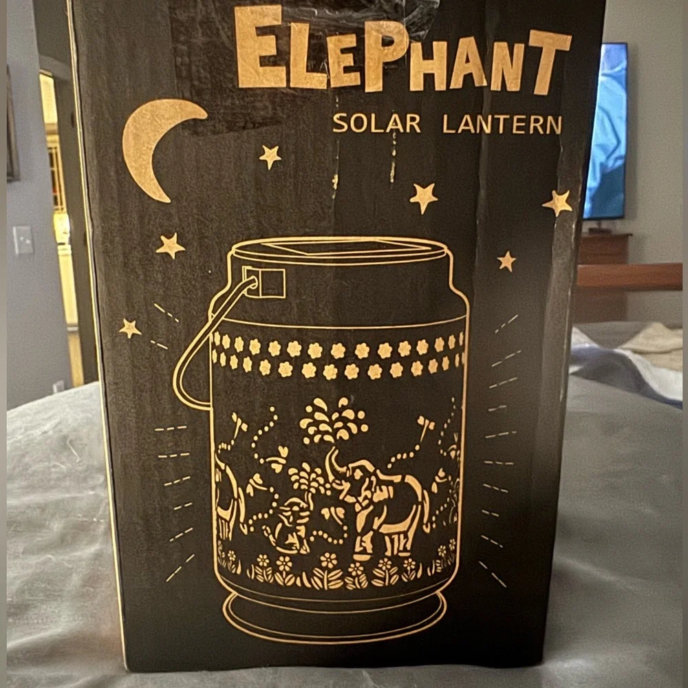 Elephant Solar Lanterns for Garden Decor: Waterproof Hanging Metal Decorations